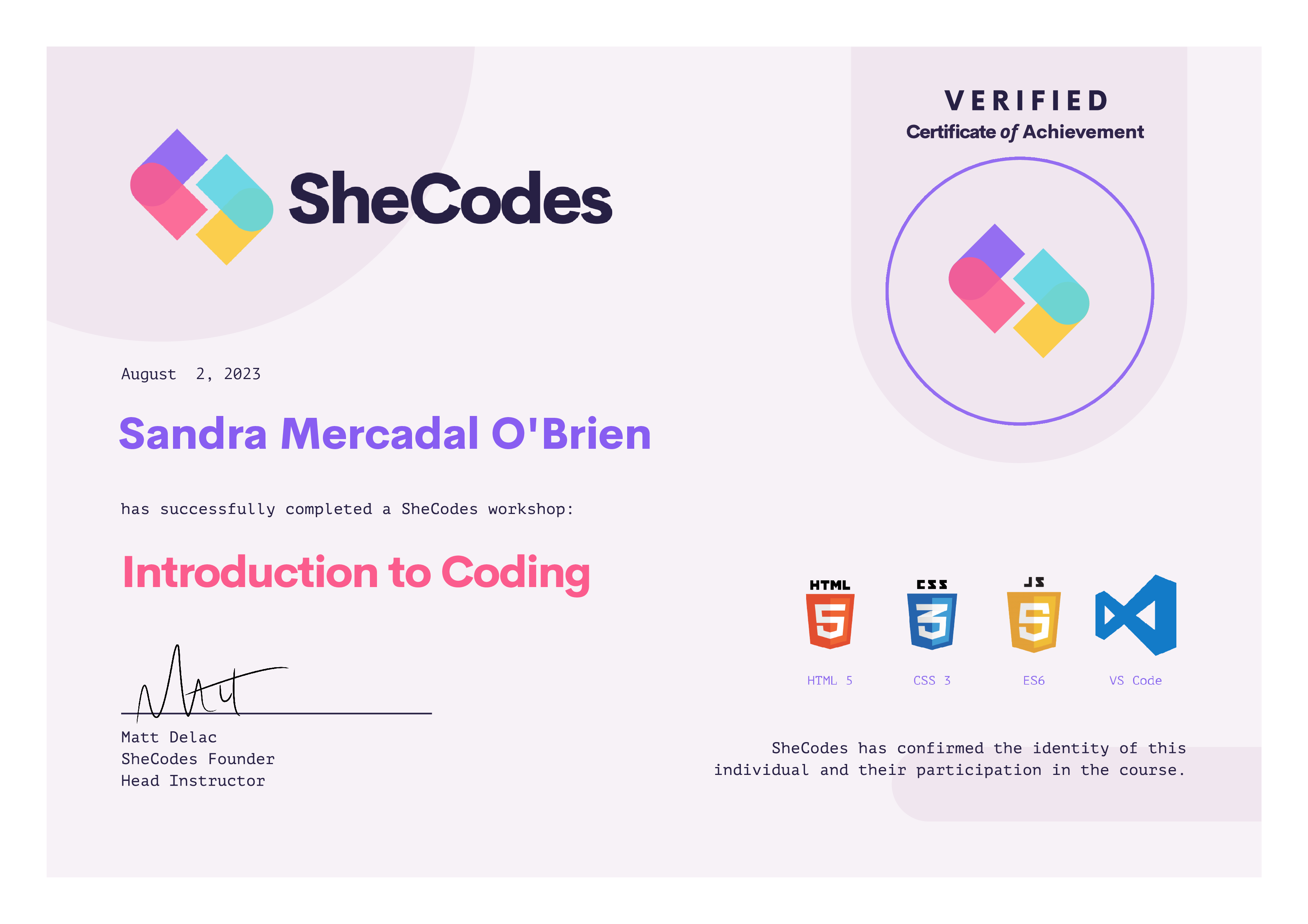 SheCodes Basics Coding course