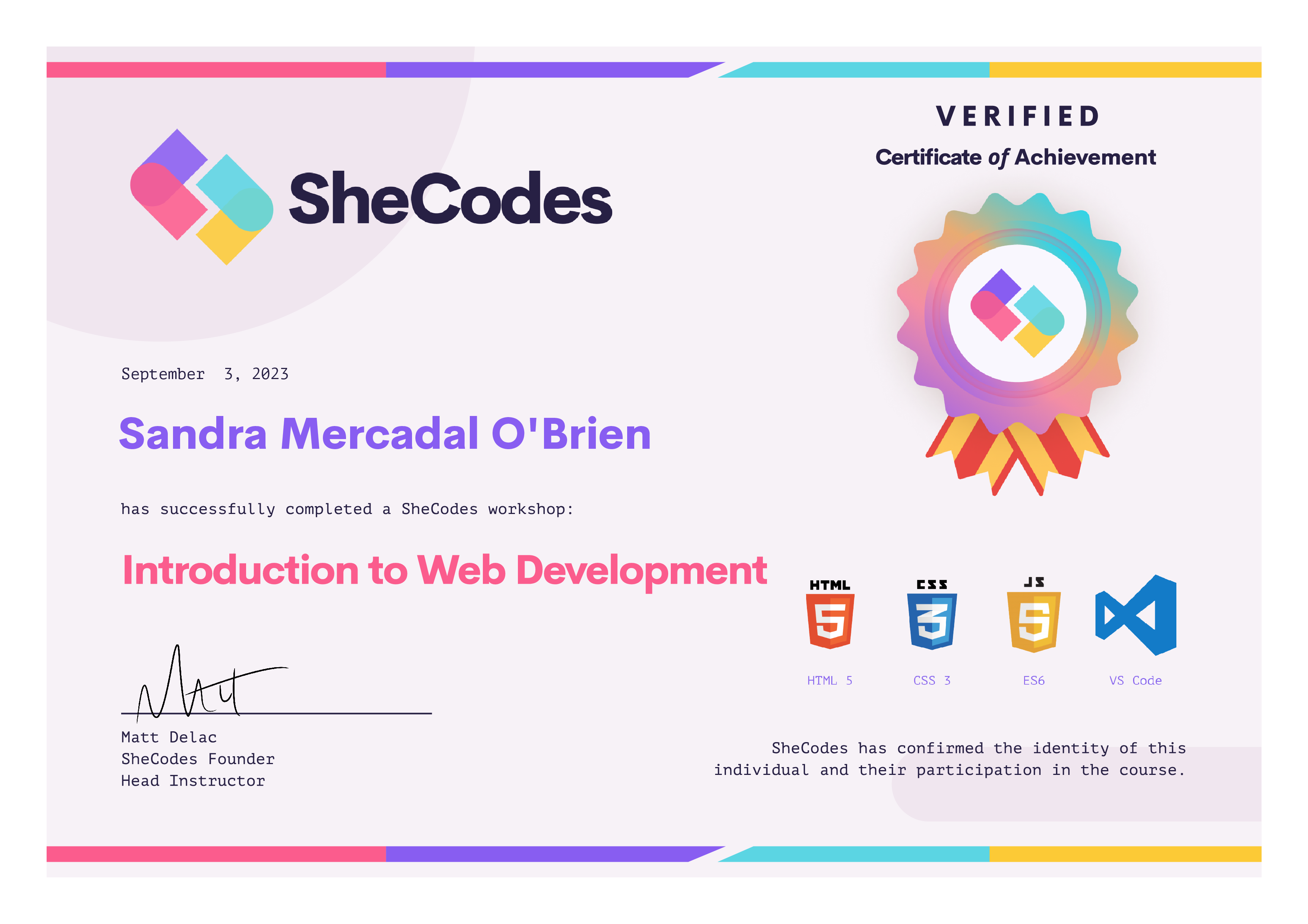 SheCodes Basics Add-on Coding course for women